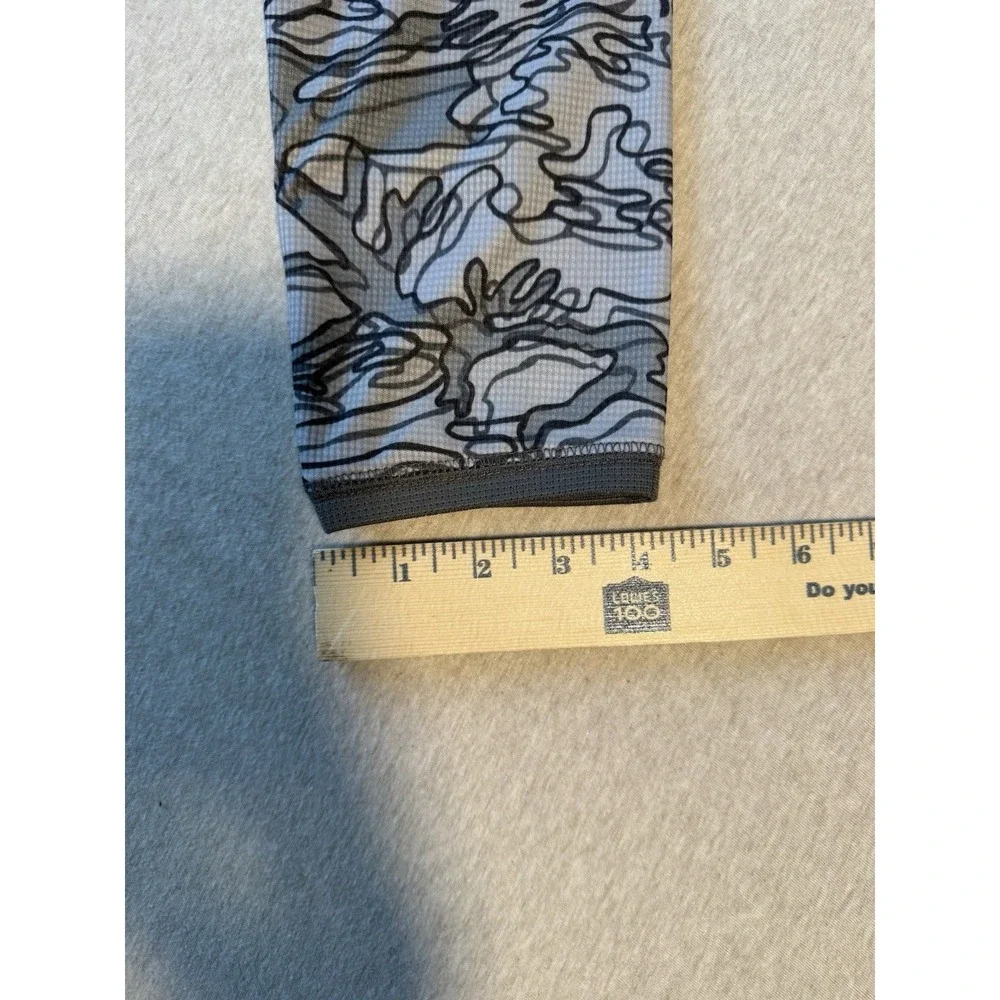 Prana Men's Athletic Long Sleeve Shirt Gray And Black Camo Pattern Size Large